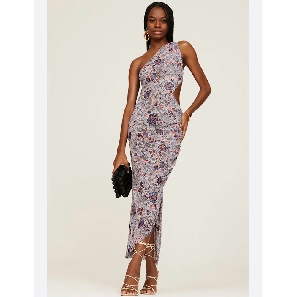 Misa LA Aries Floral Cutout Body-Con Maxi Dress